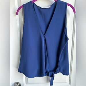 Lush Sleeveless Wrap-tie Blouse